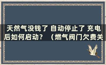 天然气没钱了 自动停止了 充电后如何启动？ （燃气阀门欠费关闭后如何恢复网上支付）